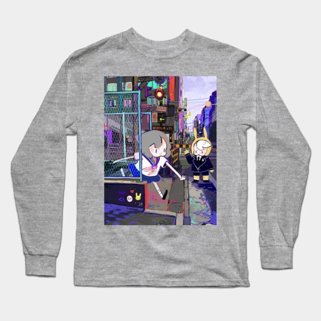 Senpai Long Sleeve T-Shirt by kurilord